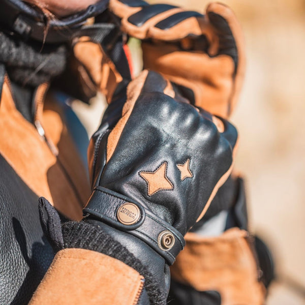 GANTS MOTO CUIR Wildust Sisters GLOVES KP - CLASSIC BLACK