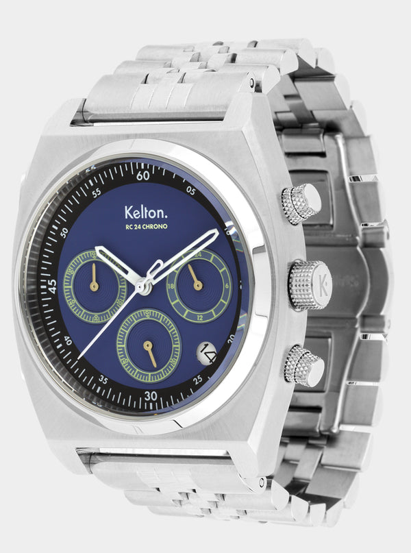 MONTRE KELTON - RC 24 Chrono méca-quartz bleu - bracelet jubillee
