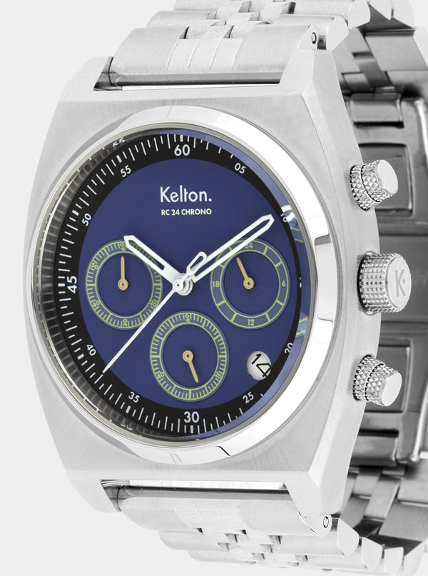MONTRE KELTON - RC 24 Chrono méca-quartz bleu - bracelet jubillee