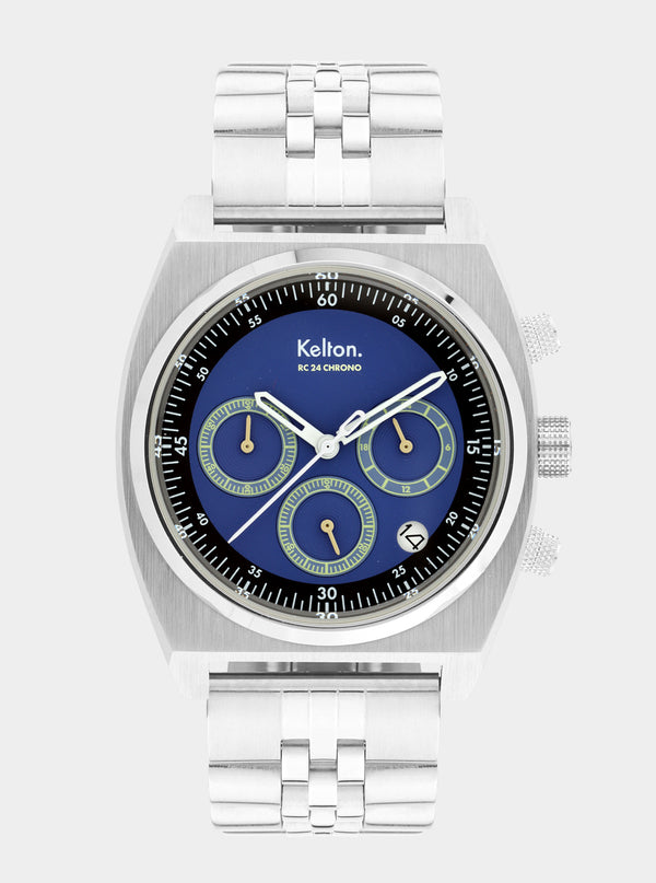 MONTRE KELTON - RC 24 Chrono méca-quartz bleu - bracelet jubillee