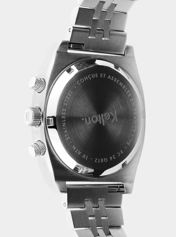 MONTRE KELTON - RC 24 Chrono méca-quartz blanc - bracelet jubillee