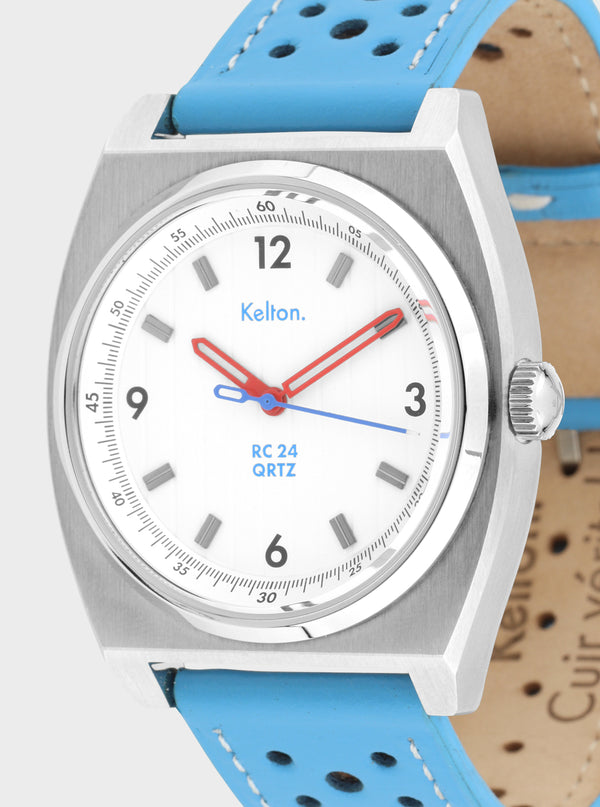MONTRE KELTON - RC24 QRTZ Blanche – bracelet bleu