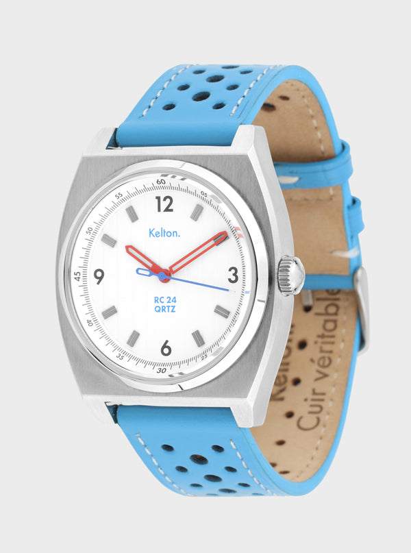 MONTRE KELTON - RC24 QRTZ Blanche – bracelet bleu
