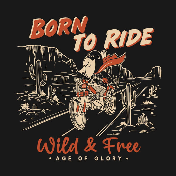 T-shirt Age Of Glory -BORN TO RIDE TEE NOIR DELAVE
