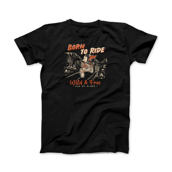 T-shirt Age Of Glory -BORN TO RIDE TEE NOIR DELAVE
