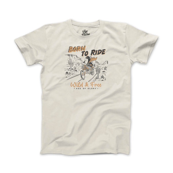 T-shirt Age Of Glory -BORN TO RIDE TEE NOIR ECRU