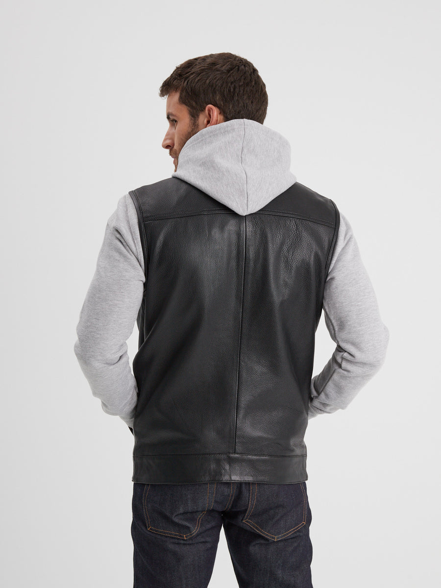 GILET BIKER CUIR HOMME DAYTONA 73 - HOT ROAD �?? HEROES SHOP