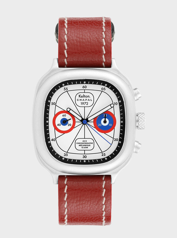 Chronographe 1972 Sky red & blue Kelton x Chapal