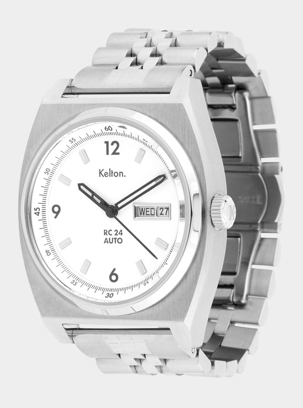 MONTRE KELTON - RC 24 Auto blanche - bracelet jubillee