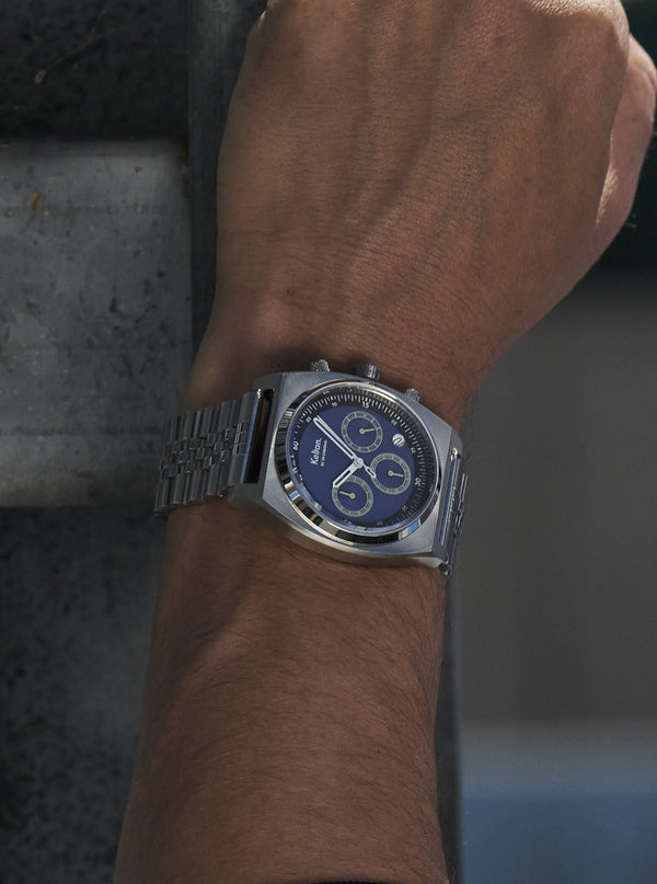 MONTRE KELTON - RC 24 Chrono méca-quartz bleu - bracelet jubillee