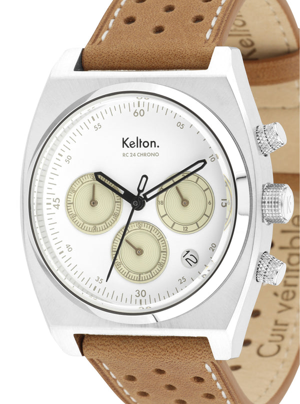 MONTRE KELTON - RC 24 Chrono méca-quartz blanc