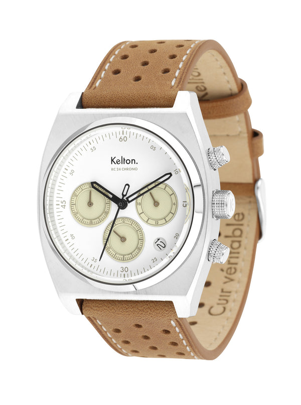 MONTRE KELTON - RC 24 Chrono méca-quartz blanc