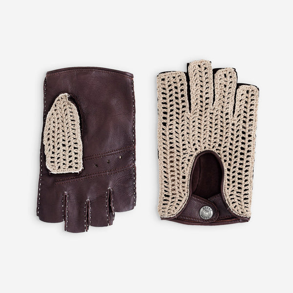 GLOVE STORY - GANTS DE CONDUITE, MITAINES-CUIR AGNEAU-NON DOUBLÉ-21124NF- FEMME