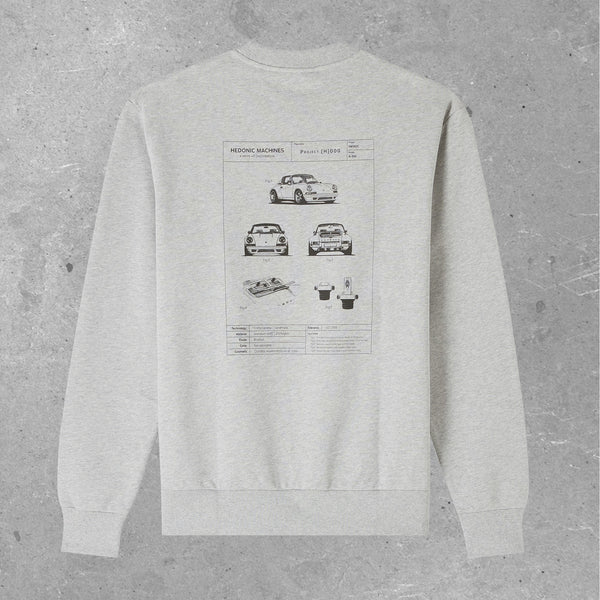 SWEAT CREWNECK GRIS HEDONIC - FICHE TECHNIQUE