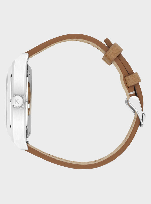 MONTRE KELTON - RC24 QRTZ Blanche – bracelet marron