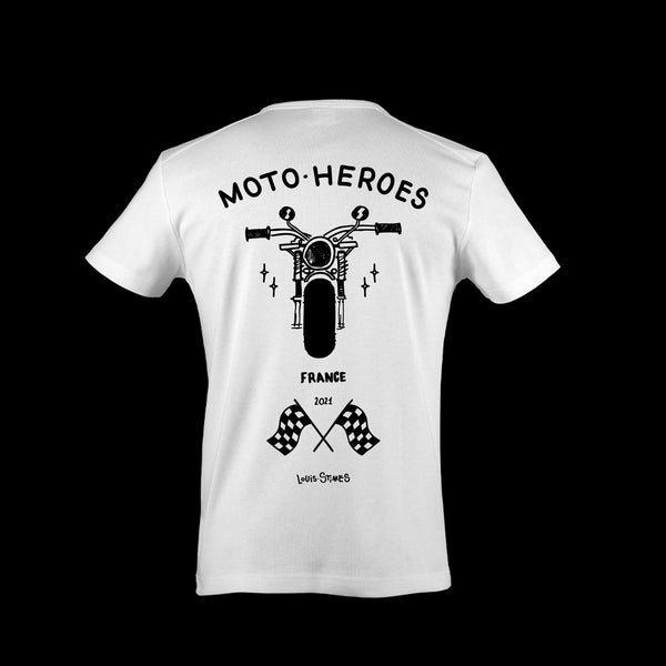 T-shirt Moto Heroes x Louis Stimes blanc - Moto